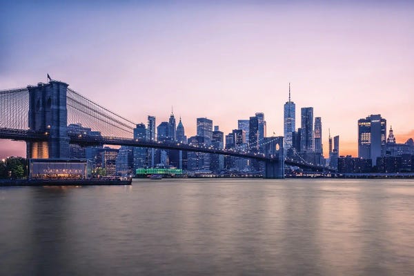 New York City Skylines: Pink New York by Manjik Pictures