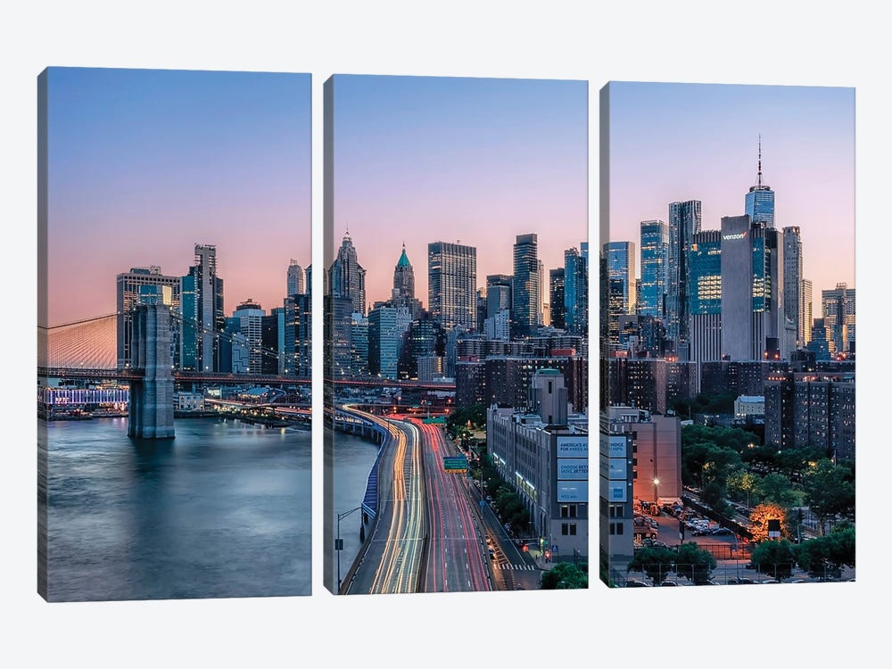 Sweet Light Over New York by Manjik Pictures 3-piece Canvas Artwork