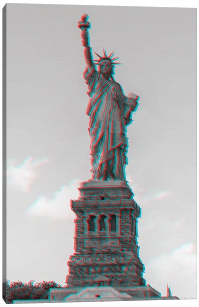 Glitch Liberty Canvas Art Print - Statue of Liberty Art