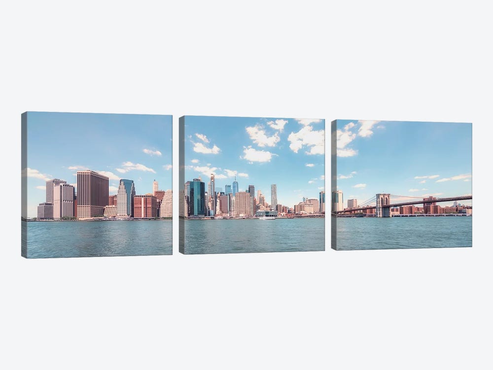 Manhattan Panorama by Manjik Pictures 3-piece Canvas Art Print