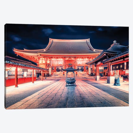 Asakusa By Night Canvas Print #EMN1477} by Manjik Pictures Canvas Artwork