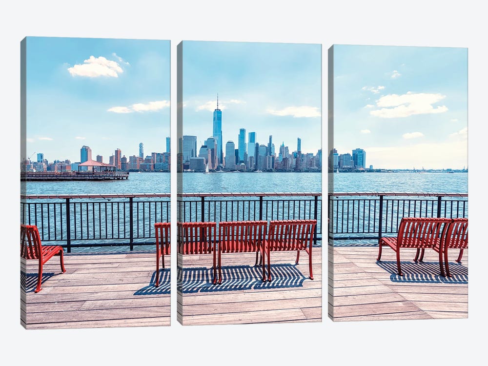 Jersey City by Manjik Pictures 3-piece Canvas Art Print