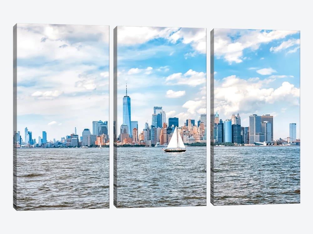 Summer In New York by Manjik Pictures 3-piece Canvas Art
