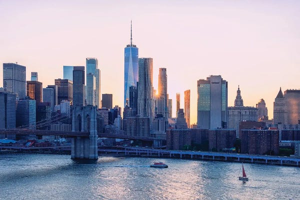 Canvas Print: Pink Manhattan by Manjik Pictures