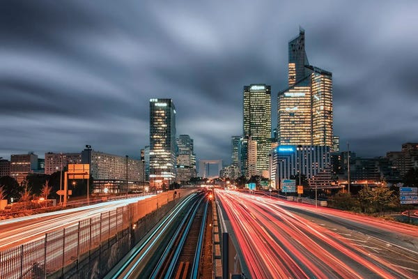 Canvas Print: Night In The City by Manjik Pictures