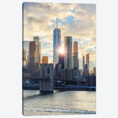 Evening In New York Canvas Print #EMN1501} by Manjik Pictures Canvas Print