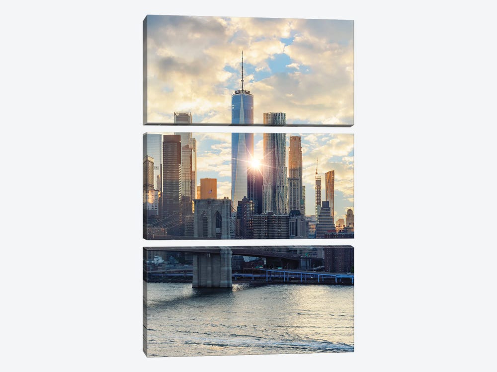 Evening In New York by Manjik Pictures 3-piece Canvas Art Print