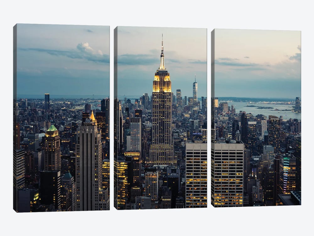 Lights In The City by Manjik Pictures 3-piece Canvas Wall Art