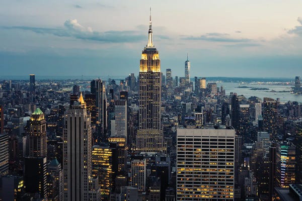 Canvas Print: Lights In The City by Manjik Pictures
