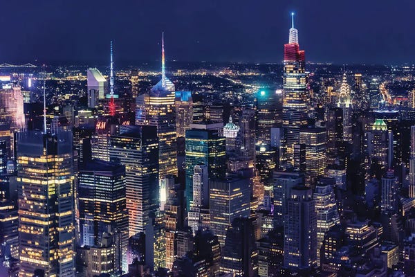 Fine Art Print: Night In Manhattan by Manjik Pictures