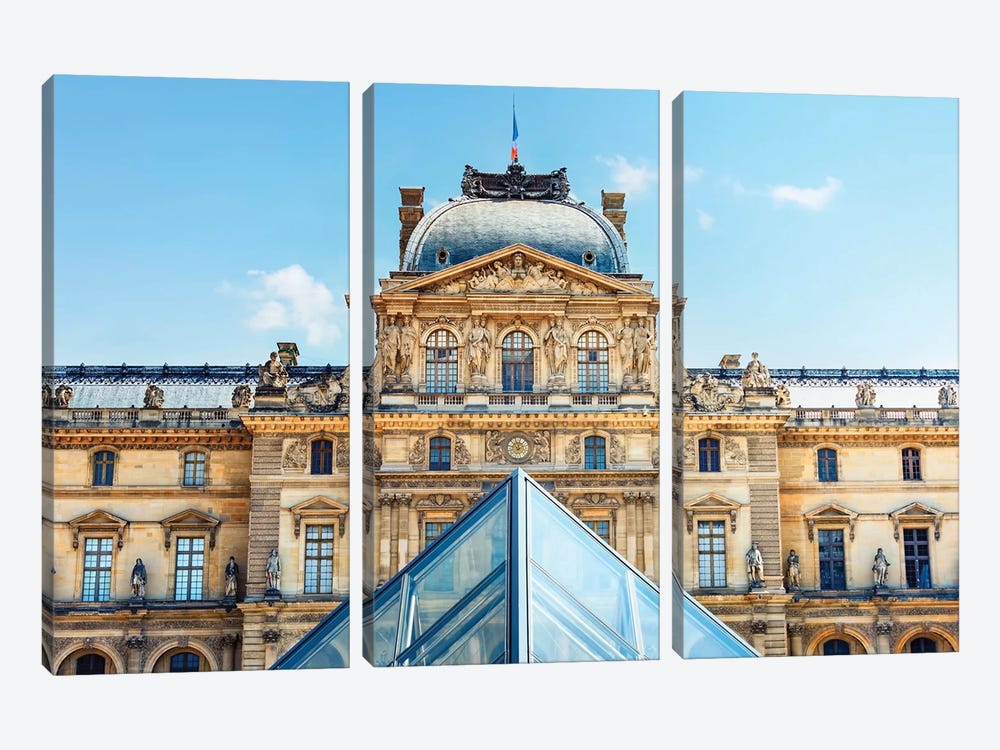 Louvre Architecture by Manjik Pictures 3-piece Canvas Wall Art