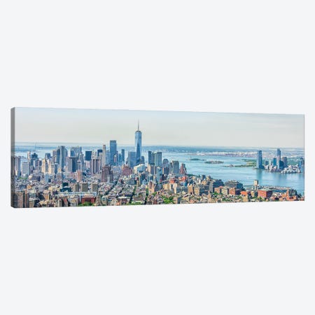 Lower Manhattan Panorama Canvas Print #EMN1536} by Manjik Pictures Art Print