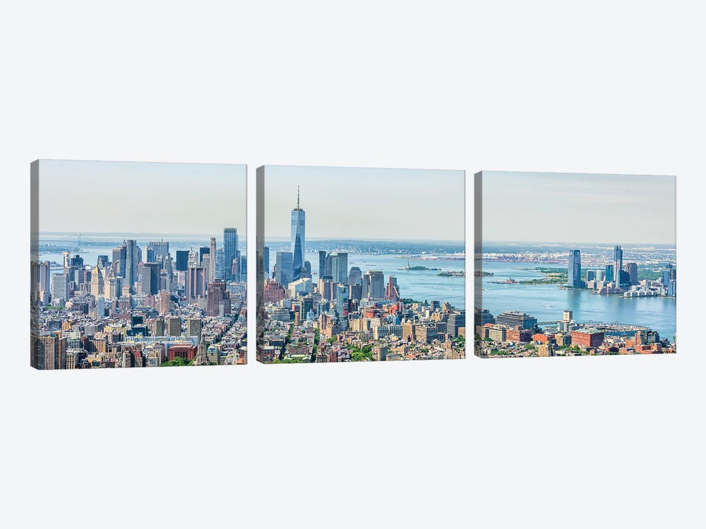 Lower Manhattan Panorama by Manjik Pictures 3-piece Canvas Art Print