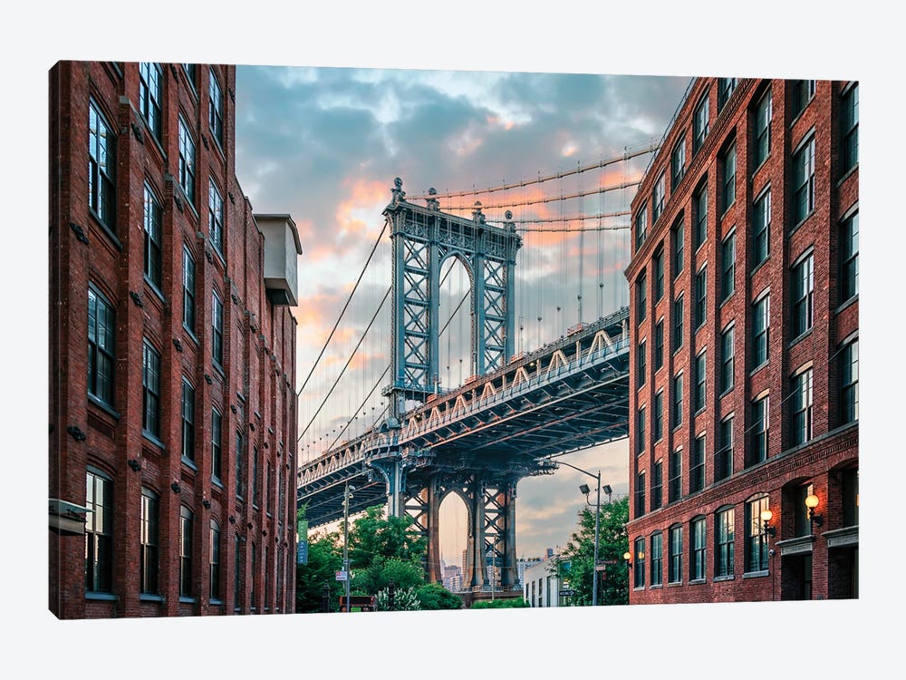 Manhattan Bridge At Sunset by Manjik Pictures 1-piece Canvas Print