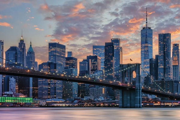 City Sunrises & Sunsets: Sunset In Manhattan by Manjik Pictures