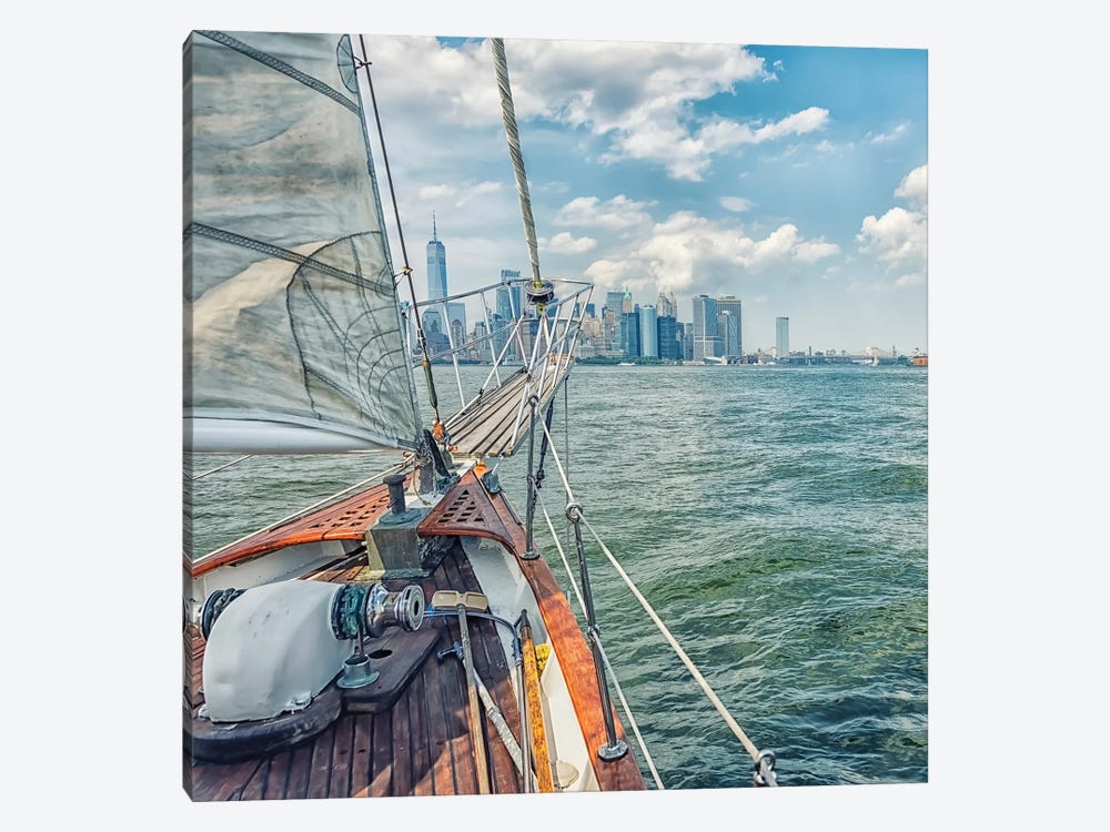 New York Bay by Manjik Pictures 1-piece Canvas Artwork