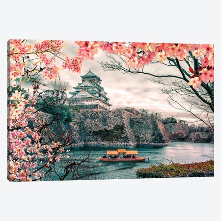 Sakura In Osaka Canvas Print #EMN1543} by Manjik Pictures Art Print