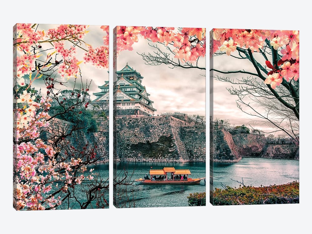 Sakura In Osaka by Manjik Pictures 3-piece Art Print