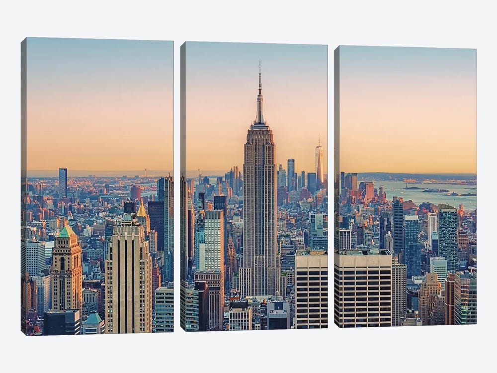 Beautiful New York by Manjik Pictures 3-piece Canvas Art