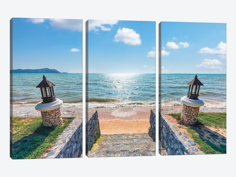 Seaside In Thailand by Manjik Pictures 3-piece Art Print