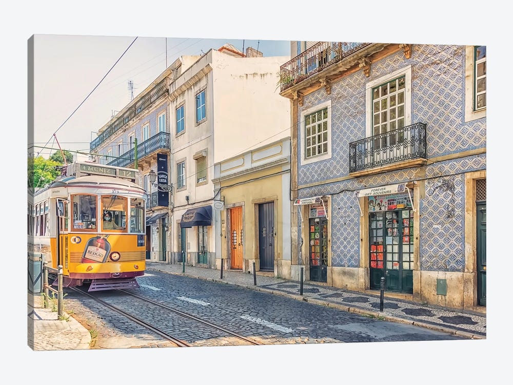 Lisbon Street by Manjik Pictures 1-piece Canvas Wall Art