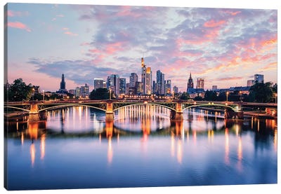 Sunset In Frankfurt Canvas Art Print - Frankfurt Art