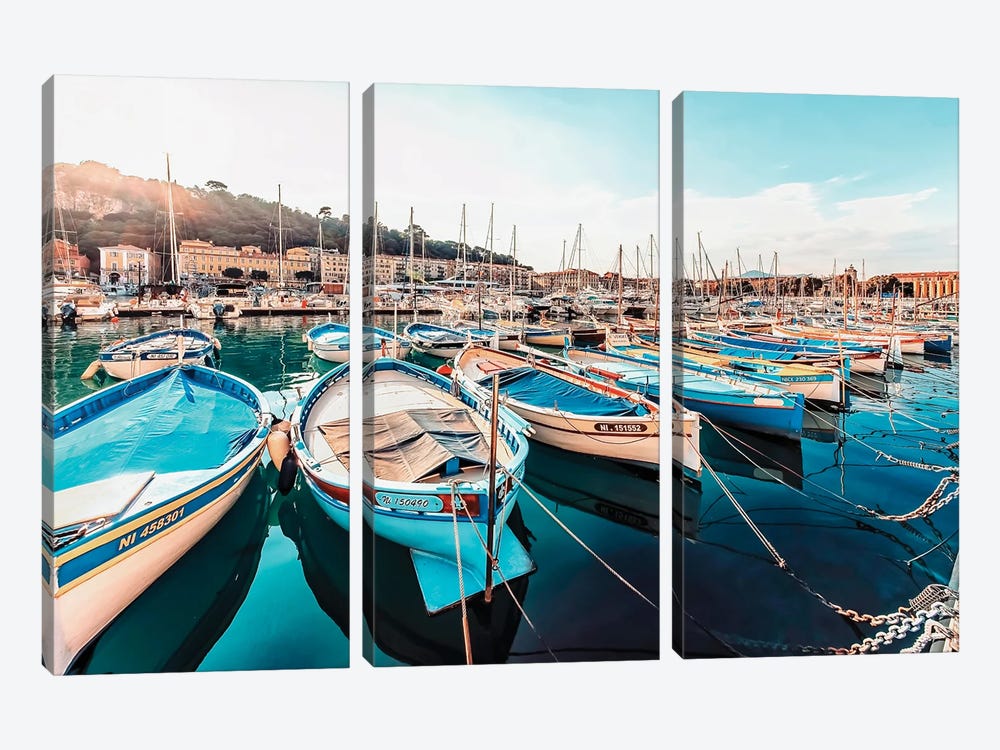 Port De Nice by Manjik Pictures 3-piece Canvas Art