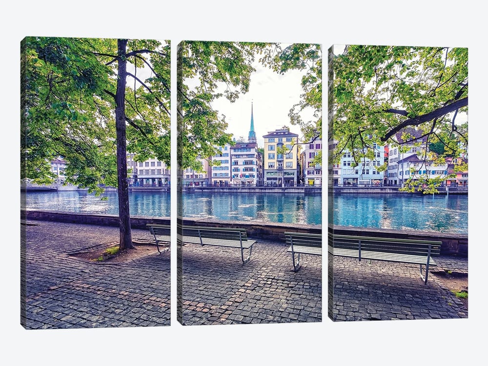 Zurich View by Manjik Pictures 3-piece Canvas Artwork