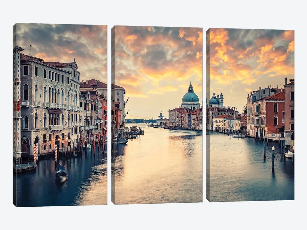 Venice In The Morning by Manjik Pictures 3-piece Art Print