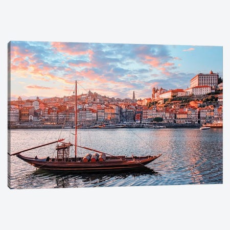 Porto Sunset Canvas Print #EMN1569} by Manjik Pictures Art Print