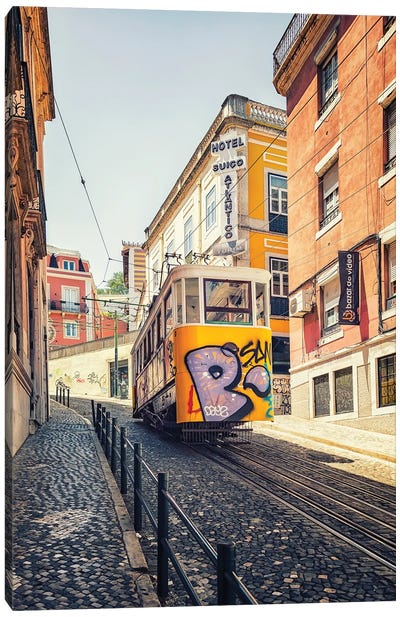 Tram In Lisbon Canvas Art Print - Portugal Art