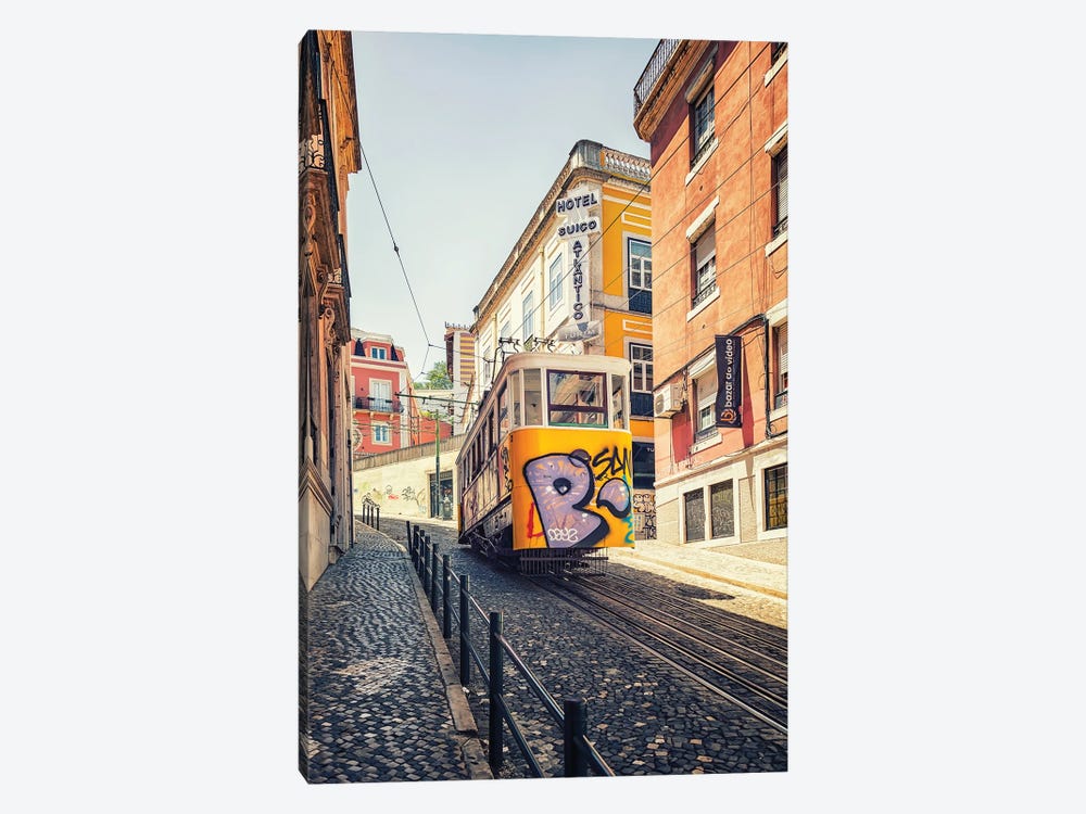 Tram In Lisbon by Manjik Pictures 1-piece Canvas Art