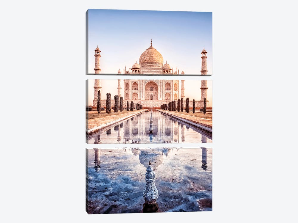 Taj Mahal Reflection by Manjik Pictures 3-piece Canvas Art Print