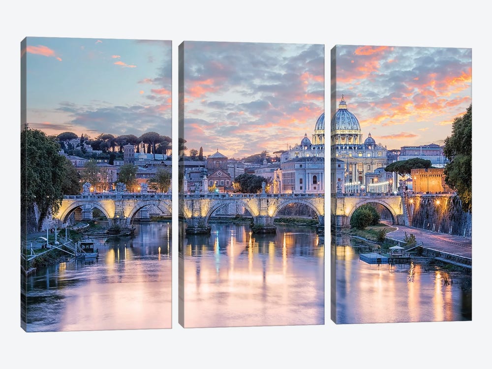 Roma Tramonto by Manjik Pictures 3-piece Canvas Wall Art
