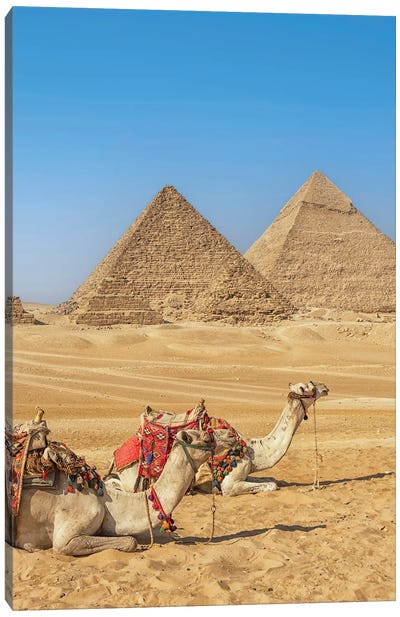 Giza View Canvas Art Print - Pyramid Art