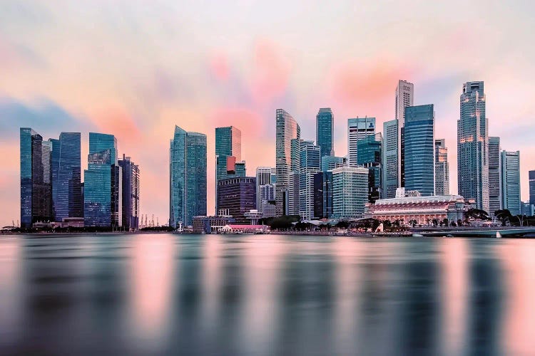 Sunset In Singapore by Manjik Pictures wall art