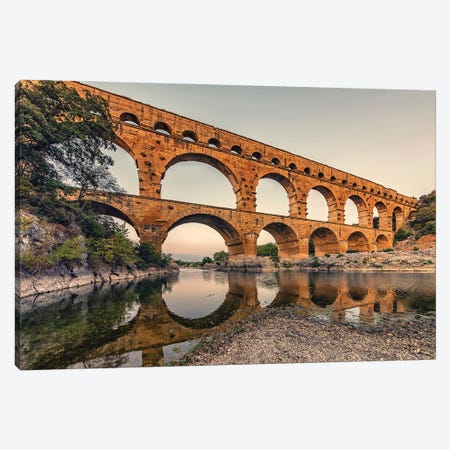 Aqueduct Reflection Canvas Print #EMN1600} by Manjik Pictures Canvas Artwork