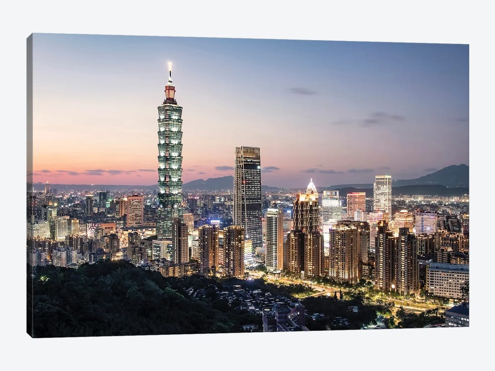 Taipei At Dusk by Manjik Pictures 1-piece Canvas Wall Art
