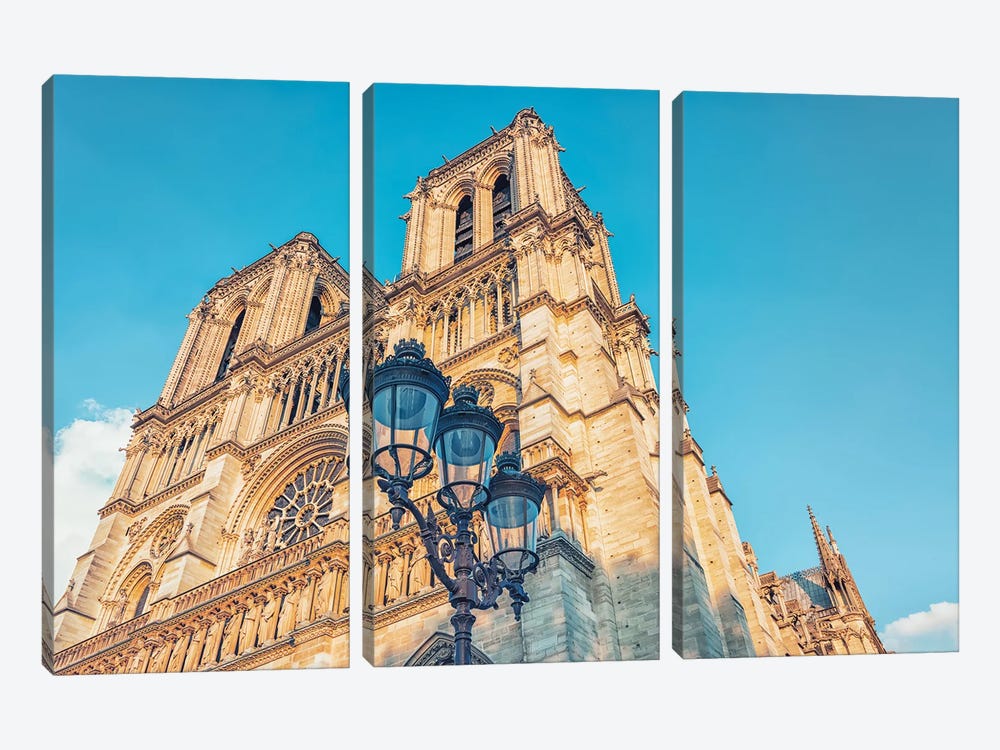 Notre-Dame Facade by Manjik Pictures 3-piece Art Print