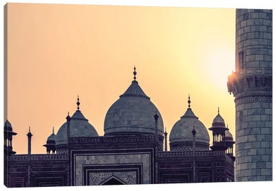 Taj Silhouette Canvas Art Print - The Seven Wonders of the World