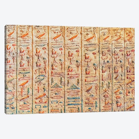 Hieroglyphs Canvas Print #EMN1616} by Manjik Pictures Canvas Wall Art