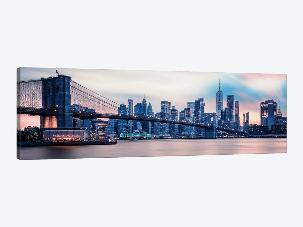 Pink New York Evening by Manjik Pictures 1-piece Canvas Art