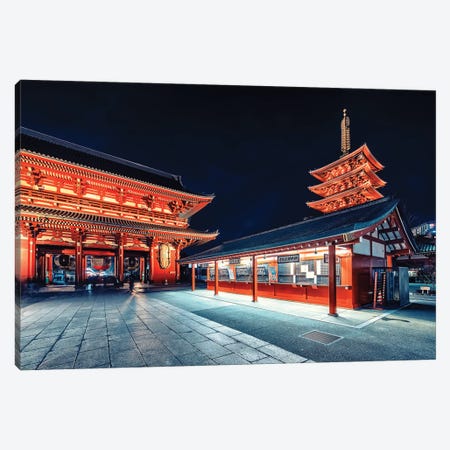Night In Asakusa Canvas Print #EMN1623} by Manjik Pictures Canvas Artwork