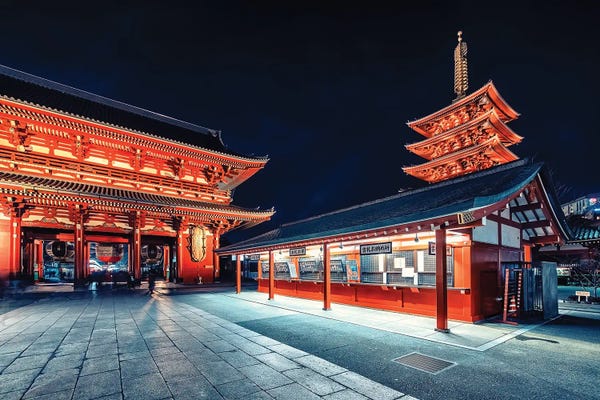 East Asian Culture: Night In Asakusa by Manjik Pictures