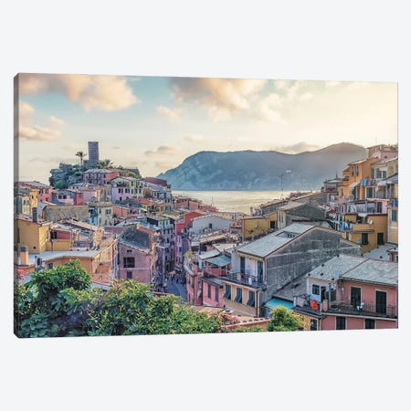 Evening In Vernazza Canvas Print #EMN1624} by Manjik Pictures Canvas Print