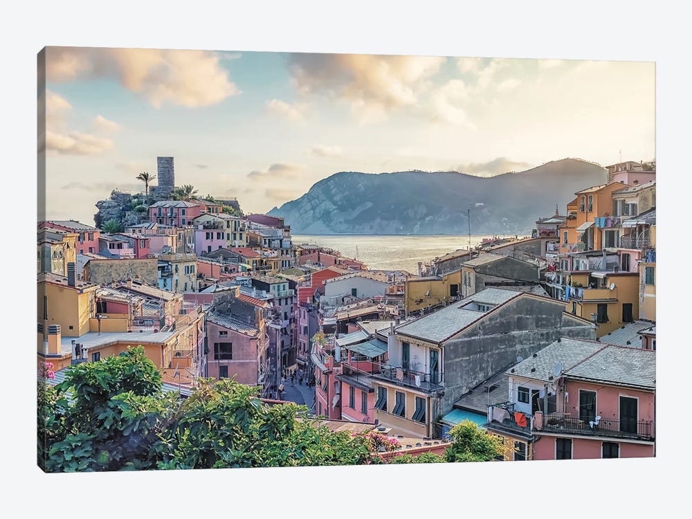 Evening In Vernazza by Manjik Pictures 1-piece Canvas Art