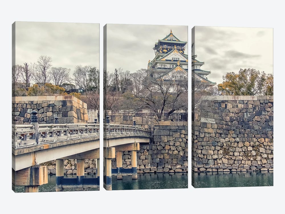 Castle In Japan by Manjik Pictures 3-piece Canvas Wall Art