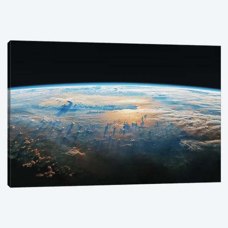The Earth From The Orbit Canvas Print #EMN1633} by Manjik Pictures Art Print