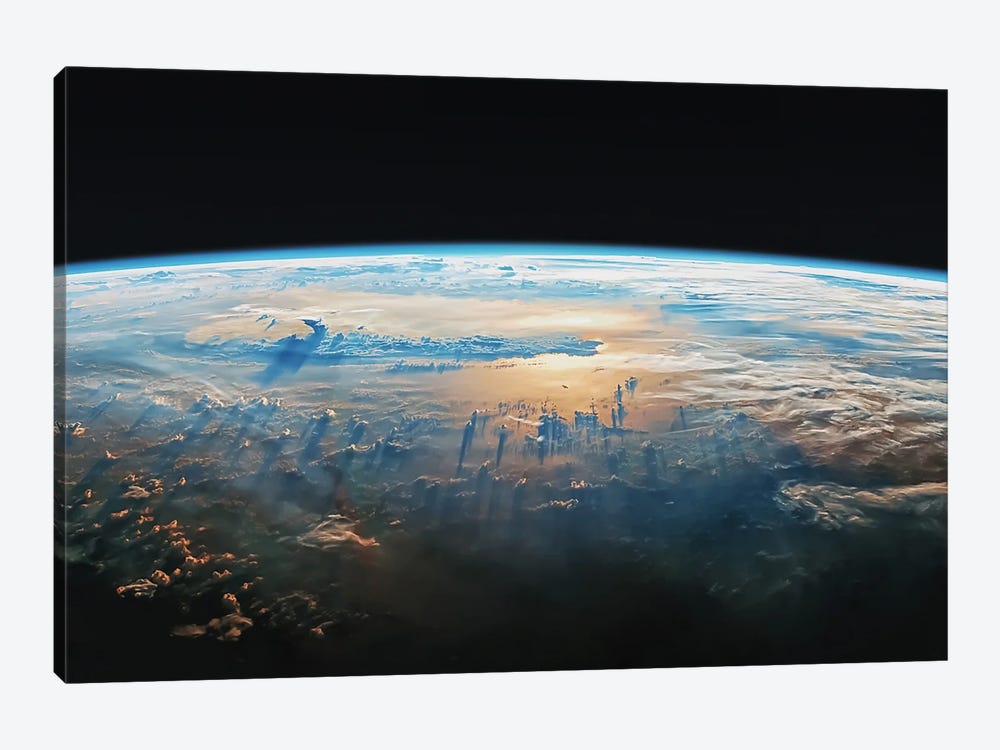 The Earth From The Orbit by Manjik Pictures 1-piece Canvas Art