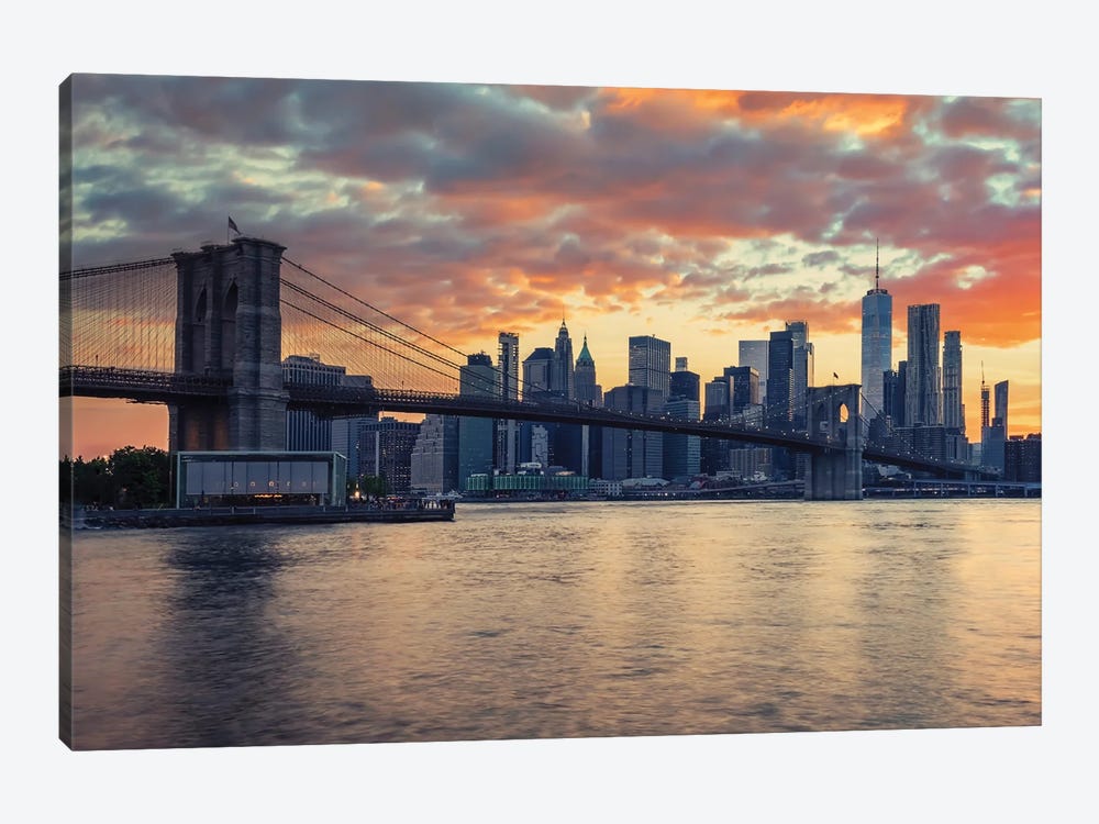 NYC Sunset by Manjik Pictures 1-piece Canvas Art Print